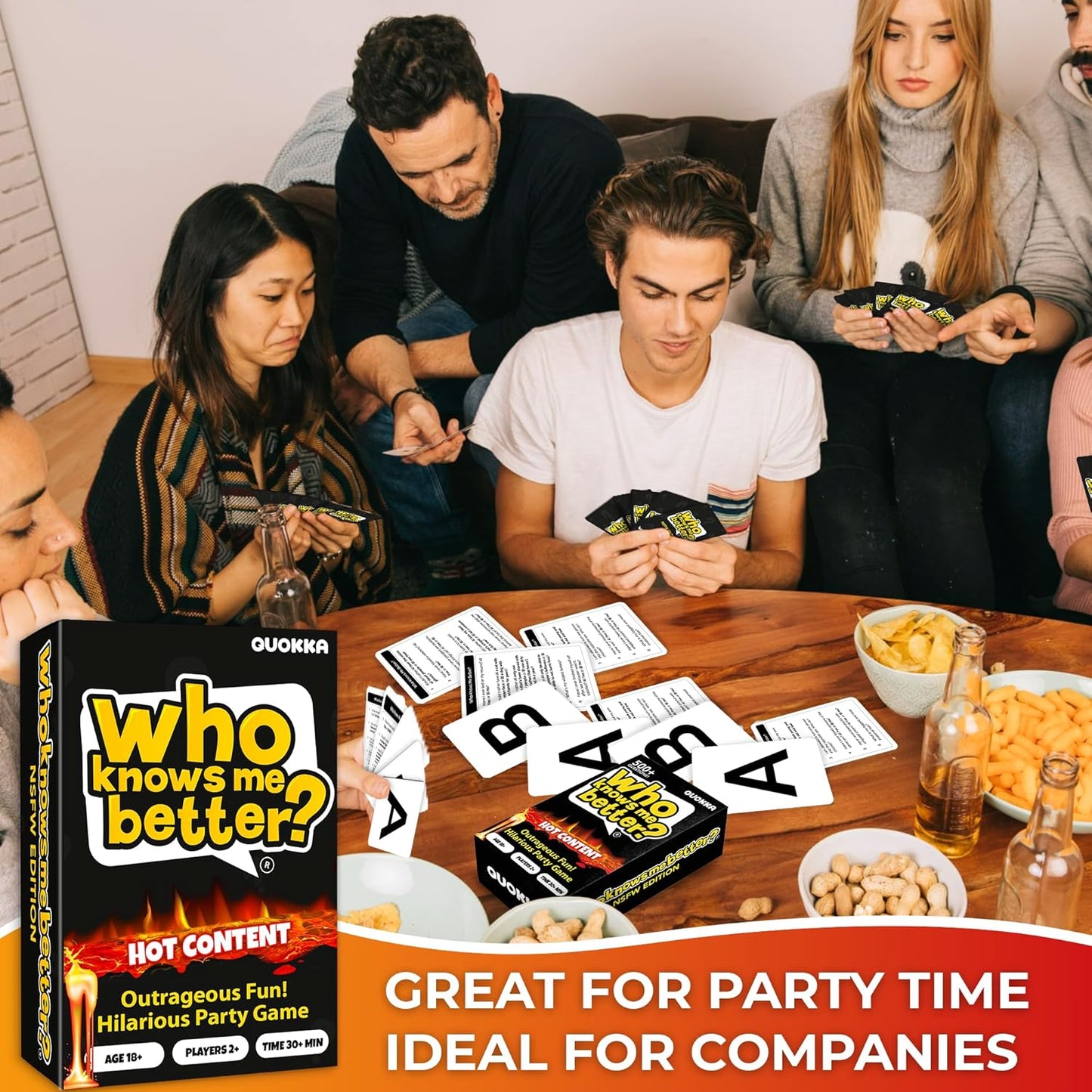 Quokka Card Games for Adults – Who Knows Me Better NSFW Edition – Party Game with 500+ Questions for Friends, Couples & Party Game Nights Ages 18+
