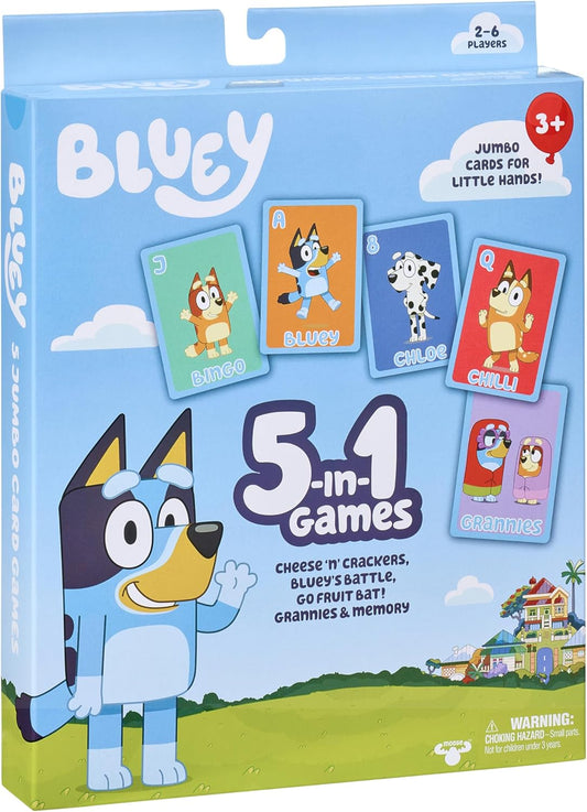 Bluey Bingo’s Bingo Card Game, Kids Image Matching Card Game with 40 Cards, 48 Chips and 12 Scoring Chips, Interactive Fun Games for Kids of Ages 3+
