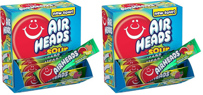 Airheads Full-Size Candy Bars, Taffy Candy Bulk Variety Pack, Individually Wrapped, Six Assorted Fruit Flavors Artificially Flavored, 60 Count Box