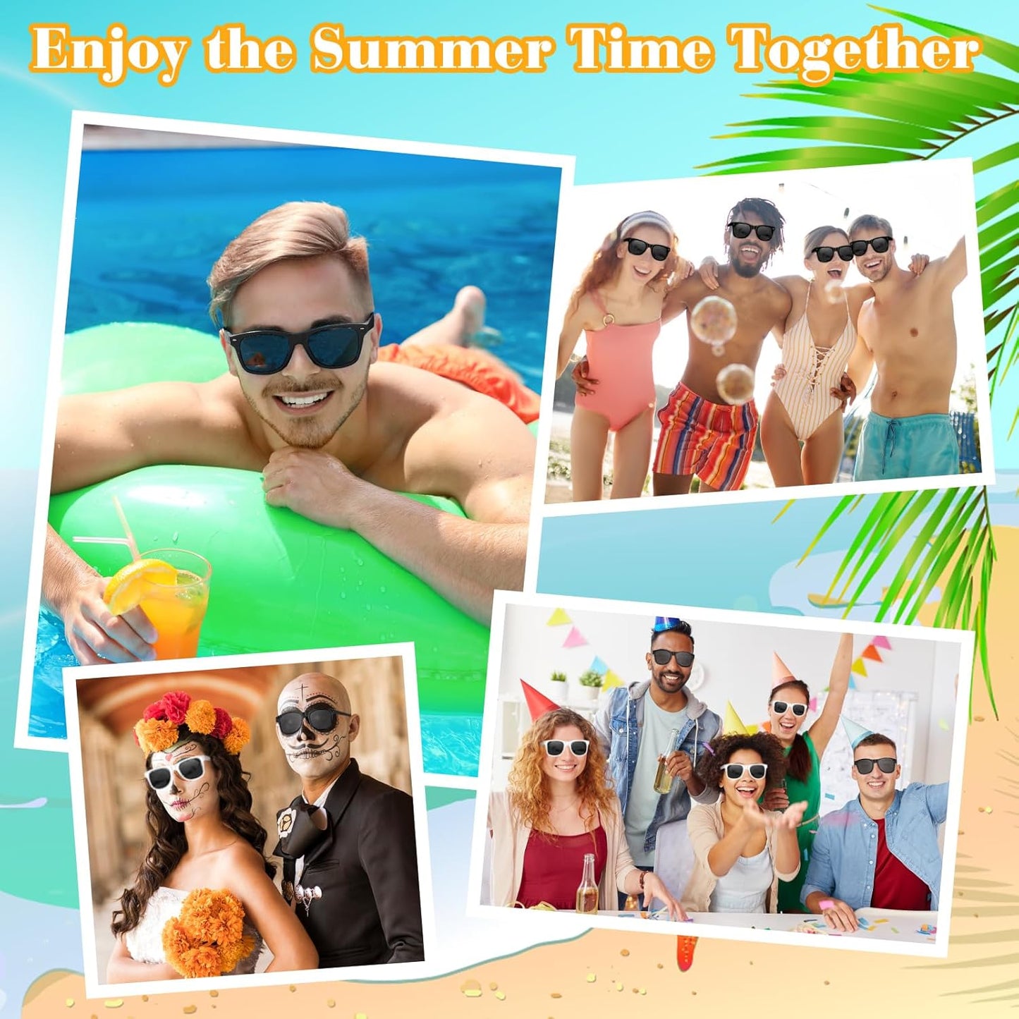 ASTARON Sunglasses Bulk, 6/12/24/48 Pack Sunglasses Party Favors for Summer Beach Pool Birthday Wedding Party Supplies