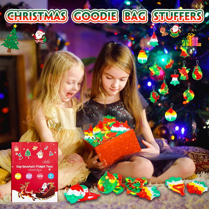 Pop Fidget Toys Bulk Its Party Favors for Kids 4-8 8-12 30 Pack Mini Pop Keychain It Small Fidgets for Classroom Prizes School End of Year Student Gifts from Teacher Birthday Goodie Bag Stuffers