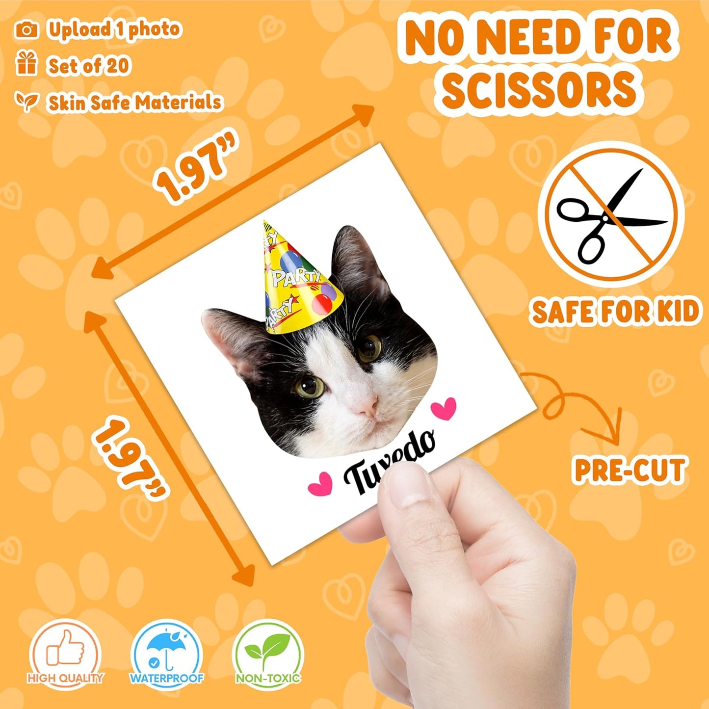 96 PCS Cat Cats Pet Pre-Cut Temporary Tattoos for Kids | Super Cute Themed Birthday Party Favors, Supplies, Decorations, Animal Paw Fake Tattoo Stickers Gifts for Boys Girls Rewards