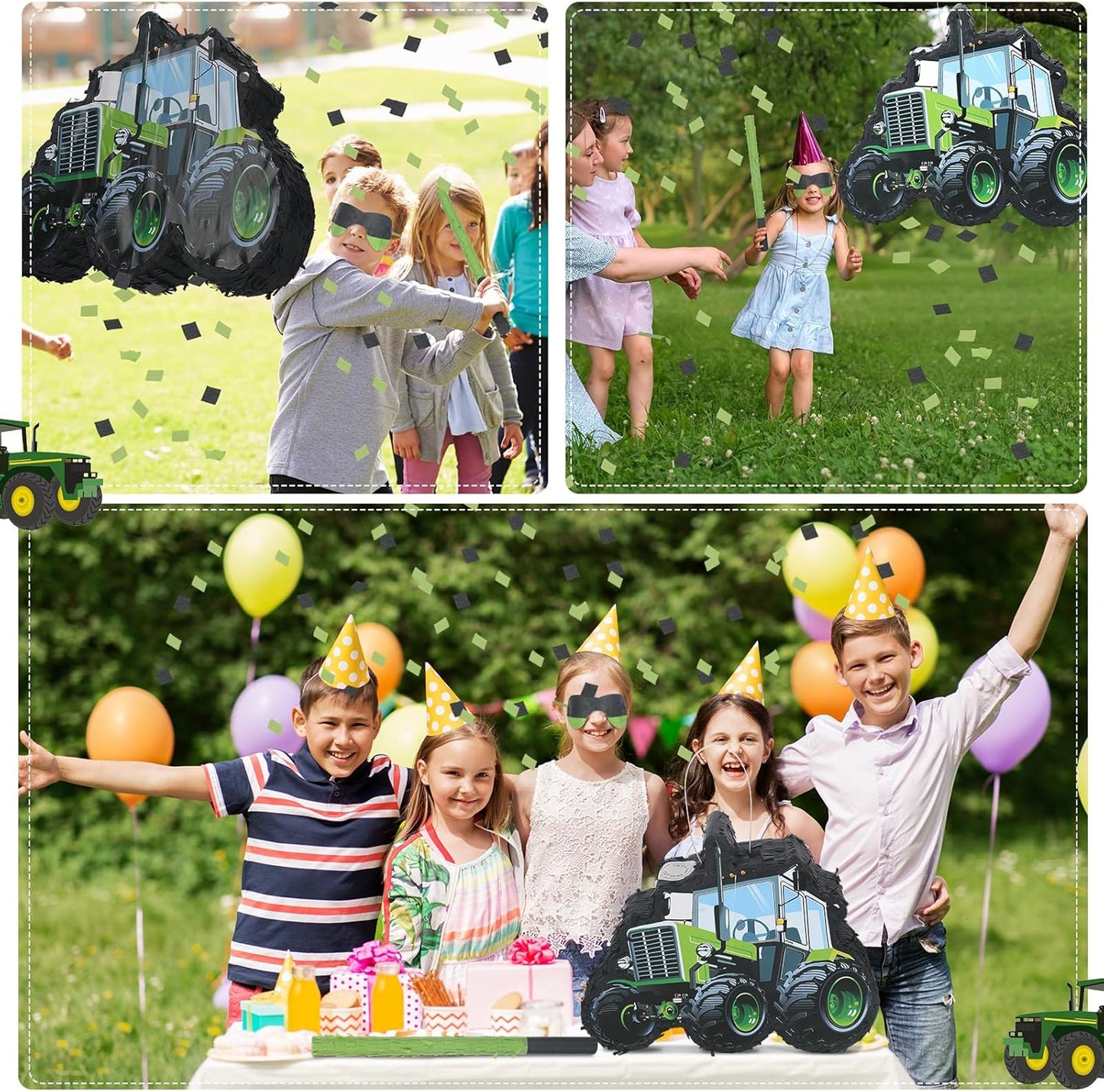 Baseball Piñata with Blindfold Bat for Birthday Party Softball Paper Piñata Sports Balls Confetti Baseball Party Supplies for Birthday Party Decorations 13.19 x 13.19 x 3 Inch(Cool)