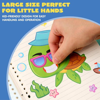 JOYIN 24 Sheets 9"x6" Make a face Stickers for Kids, Make Your Own Stickers with Unicorn, Dinosaur, Sea and Safari Animals, Party Favors Kids Crafts, Goodie Bags Stuffers Classroom Activities