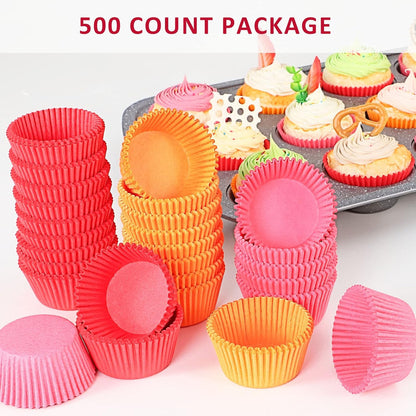 Caperci Standard White Cupcake Liners 500 Count, No Smell, Food Grade & Grease-Proof Baking Cups Paper