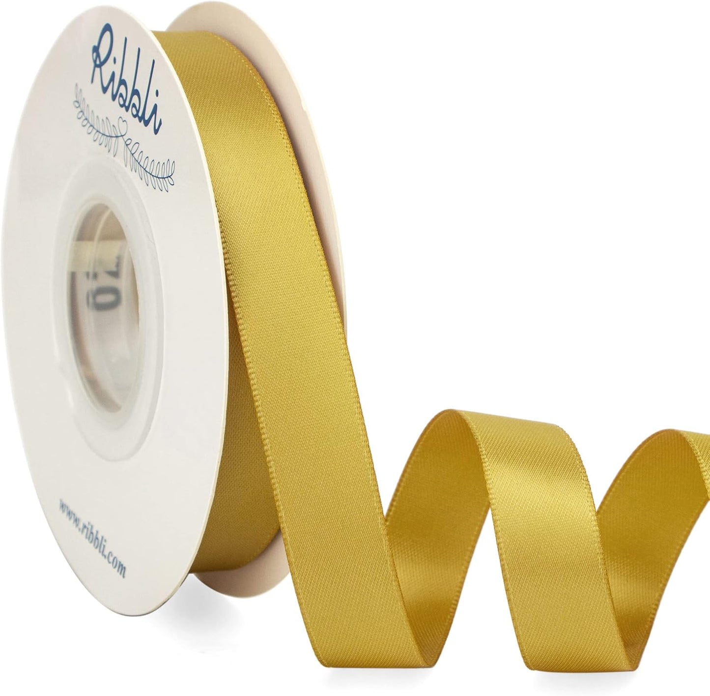 Ribbli Double Faced White Satin Ribbon,3/8” x Continuous 25 Yards,Fabric Ribbon use for Bows Bouquet,Gift Wrapping,Floral Arrangement