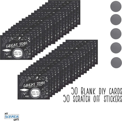 My Scratch Offs - Customizable Scratch-Off Cards Graffiti Design for Prizes, Classroom Rewards & Teacher Supplies, 50 Pack