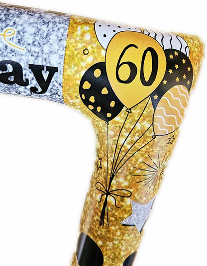 60th Birthday Inflatable Photo Booth Set - Giant Selfie Photo Booth Frame & Props - Black PVC Material - Party Decor