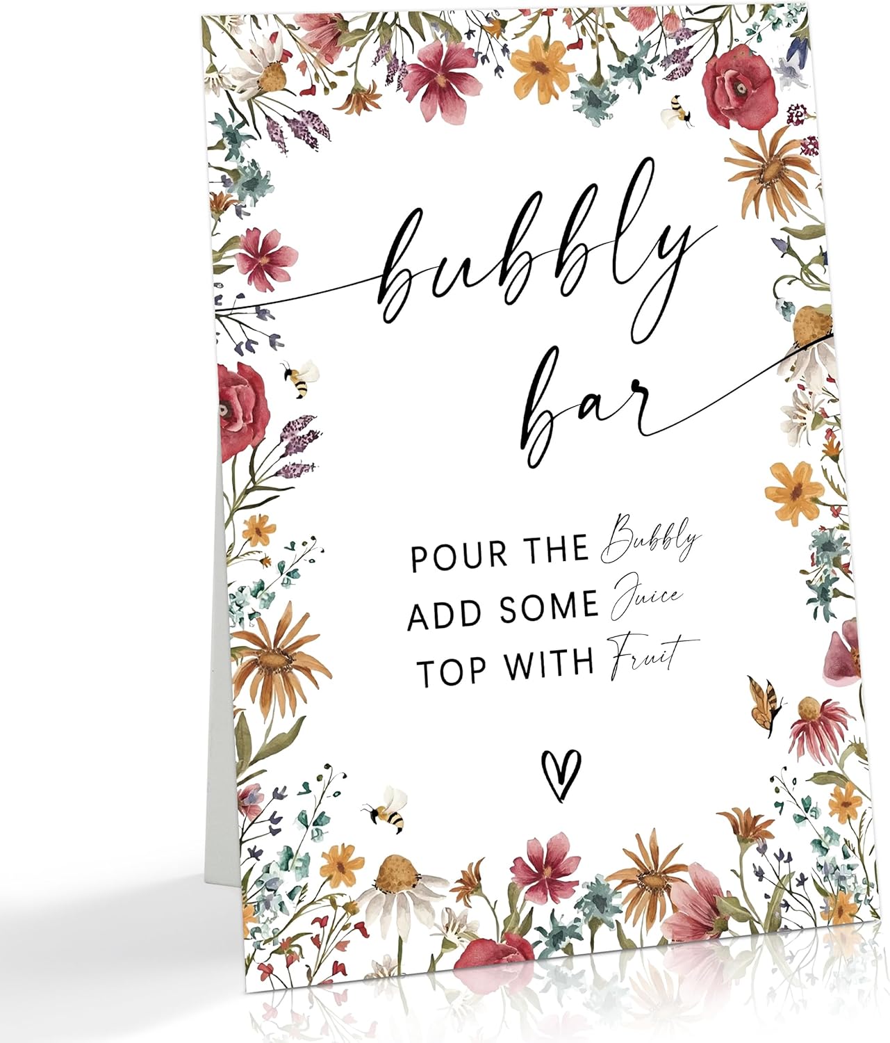 Wild Flower Audio Guest Book Sign, Baby in Bloom Love is in Bloom Decorations, Bridal Shower Baby Shower Wedding Signs for Reception, Floral Party Table Decor, 8 x 11 Inch