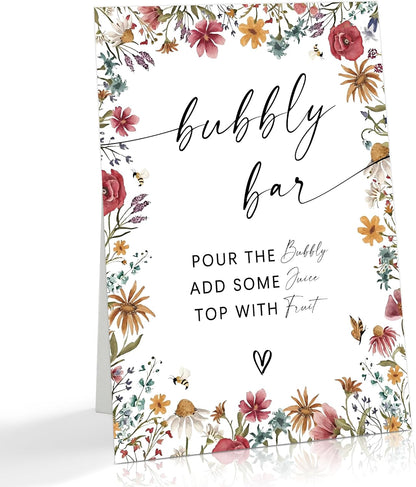 Wild Flower Audio Guest Book Sign, Baby in Bloom Love is in Bloom Decorations, Bridal Shower Baby Shower Wedding Signs for Reception, Floral Party Table Decor, 8 x 11 Inch