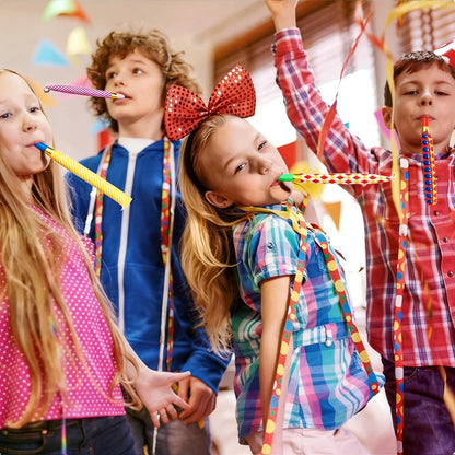 30 PCS Party Blower Blowouts Noisemakers, Funny Birthday Blow Horns Colorful Blowouts Whistles for Kids Adults Carnival Birthday Party Graduations Party Celebration Supplies