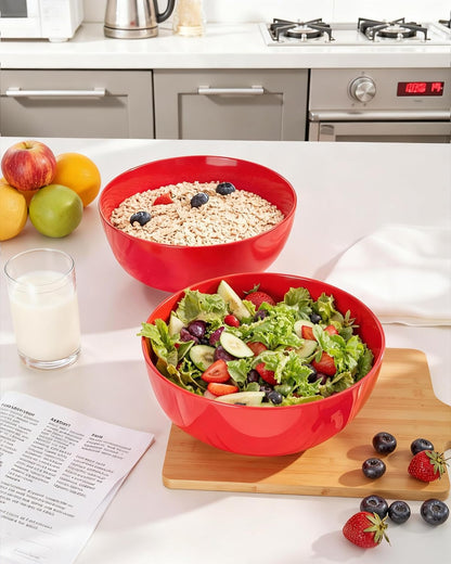 Hioasis 8 Pack Plastic Serving Bowls 128oz Gold Glitter Plastic Bowls Heavy Duty Disposable Serving Bowls for Party Snack & Salad & Candy & Bar Buffet