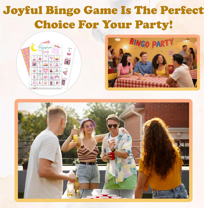 Book Bingo Game, Reading Party Bingo Cards Set, Read Themed Party Games Supplies for Book Lovers, Adults Family Friends Holiday Activities Favors Decorations for 24 Player, 01