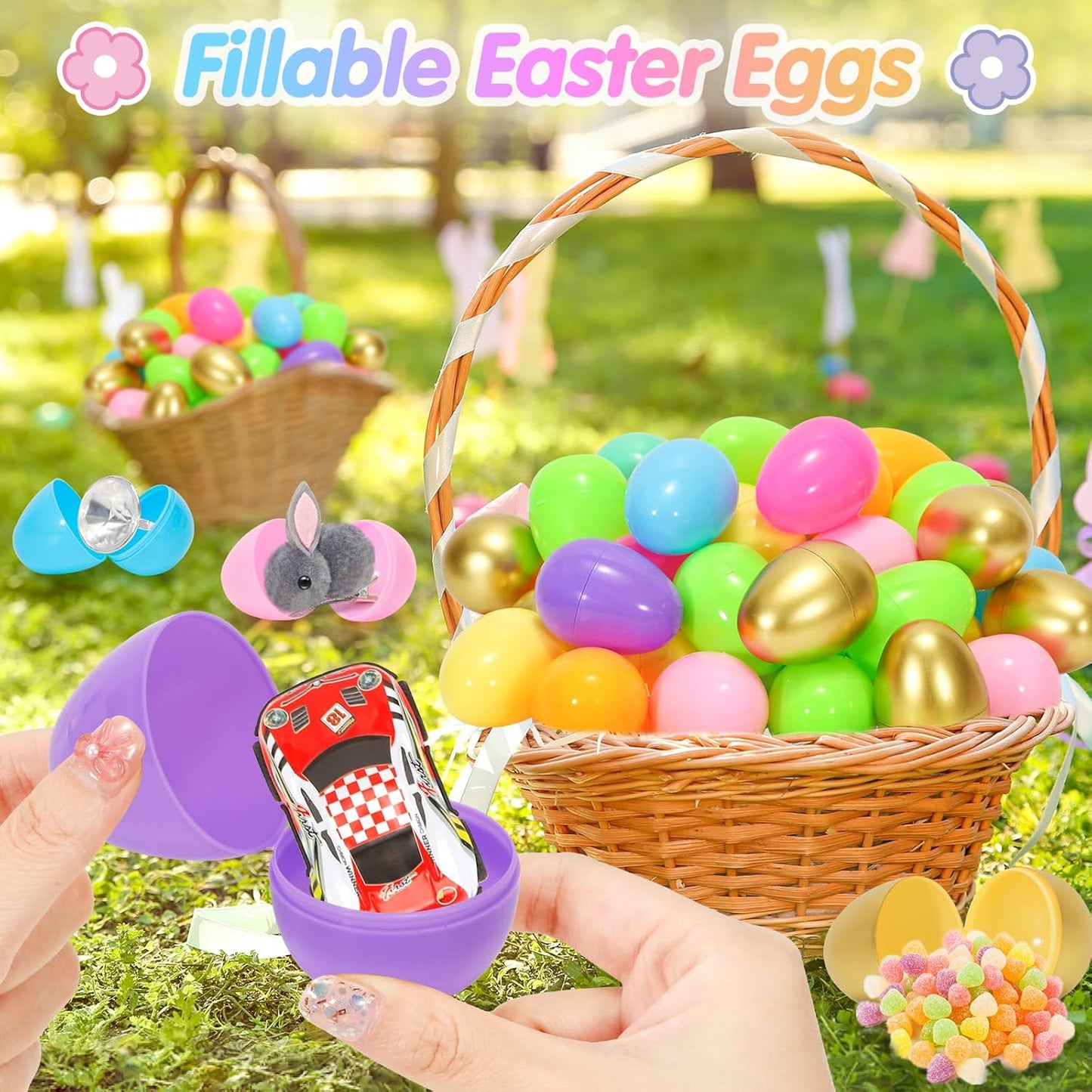 SevenQ Toy Cars Easter Basket Stuffers 24 Pcs, Prefilled Easter Egg Fillers Race Car Party Favors for Kids Birthday Goodie Bag Treasure Box Toys for Classroom Treat Prizes Pinata Egg Hunt Supplies