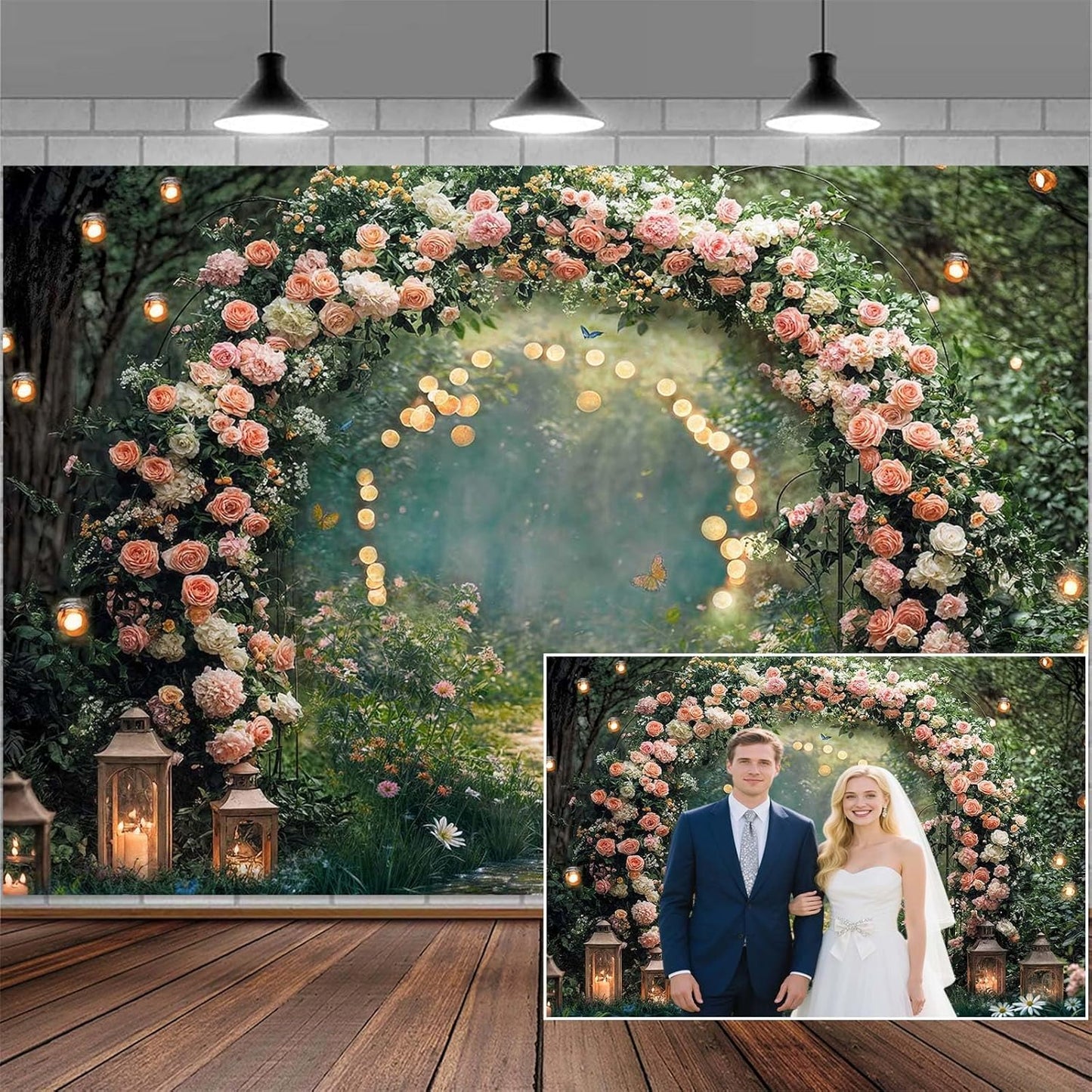 10x8ft Country Wedding Photography Backdrop Rustic Barn Door Photography Backdrop Farmhouse Pink Flower Cabin Wooden Birthday Baby Shower Wedding Bridal Party Banner Photo Booth Props Background