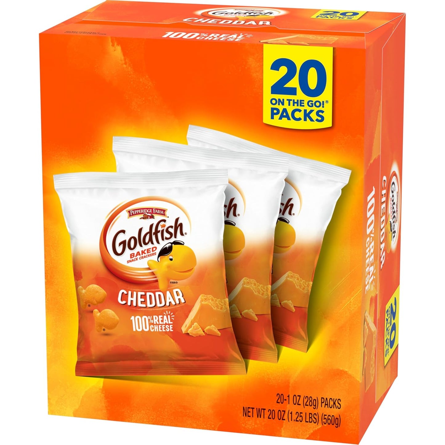 Goldfish Crackers Big Smiles Variety Pack with Cheddar, Colors, and Pretzels, Snack Packs, 30 Ct