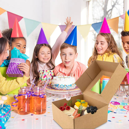 Jotique Cupcake Boxes with Window, 30 Sets 6x6x3 Inch Kraft Paper Bakery Boxes for Cookies and Muffins, Sturdy Disposable Treat Boxes for Pastry, Baked Goods, Gift Giving, Mother's Day
