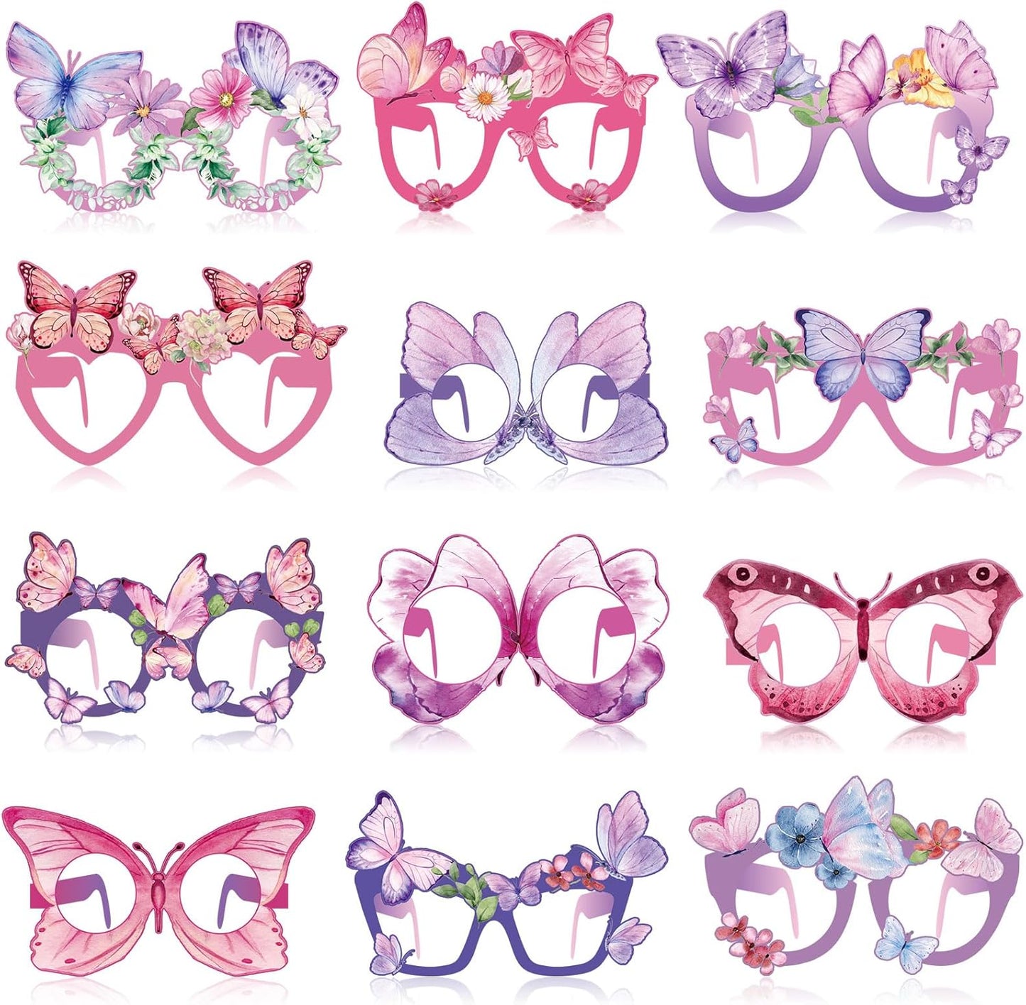 32 Pcs Spa Party Favors Paper Glasses Makeup Paper Eyeglasses Frames Spa Photo Booth Props Selfie Props for Makeup Birthday Party Decorations