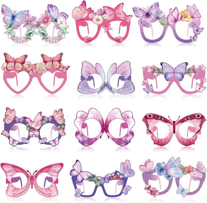 32 Pcs Spa Party Favors Paper Glasses Makeup Paper Eyeglasses Frames Spa Photo Booth Props Selfie Props for Makeup Birthday Party Decorations