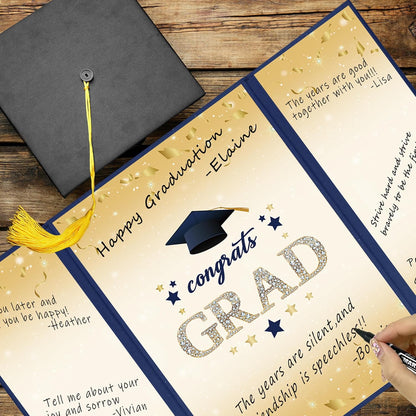 Vlipoeasn 2026 Graduation Guest Book Alternative, Black Gold Class of 2026 Graduation Party Decorations, Graduation Signature Book for 2026 College High School, Unique Graduation Gifts for Friends