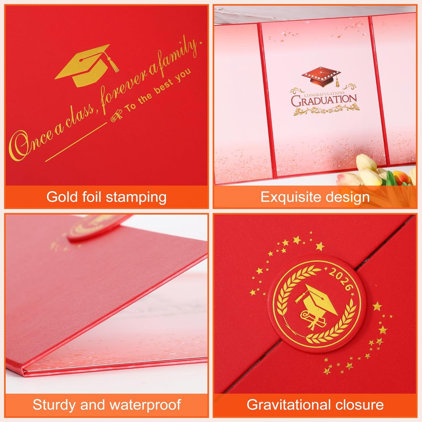Graduation Guest Book 2026 Graduation Party Decorations Class of 2026 Graduation Sign in Book Signature Board Keepsake Grad Party Supplies College High School Graduation Gift Card Book (Blue)