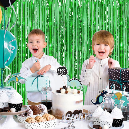 Silver Fringe Curtain Party Streamers, 12 Pack 3.3ft x 8.2ft Foil Curtain Backdrop Tinsel Foil Fringe Curtains Photo Booth Backdrop Streamer for Birthday, Wedding, Baby Shower, Disco Party