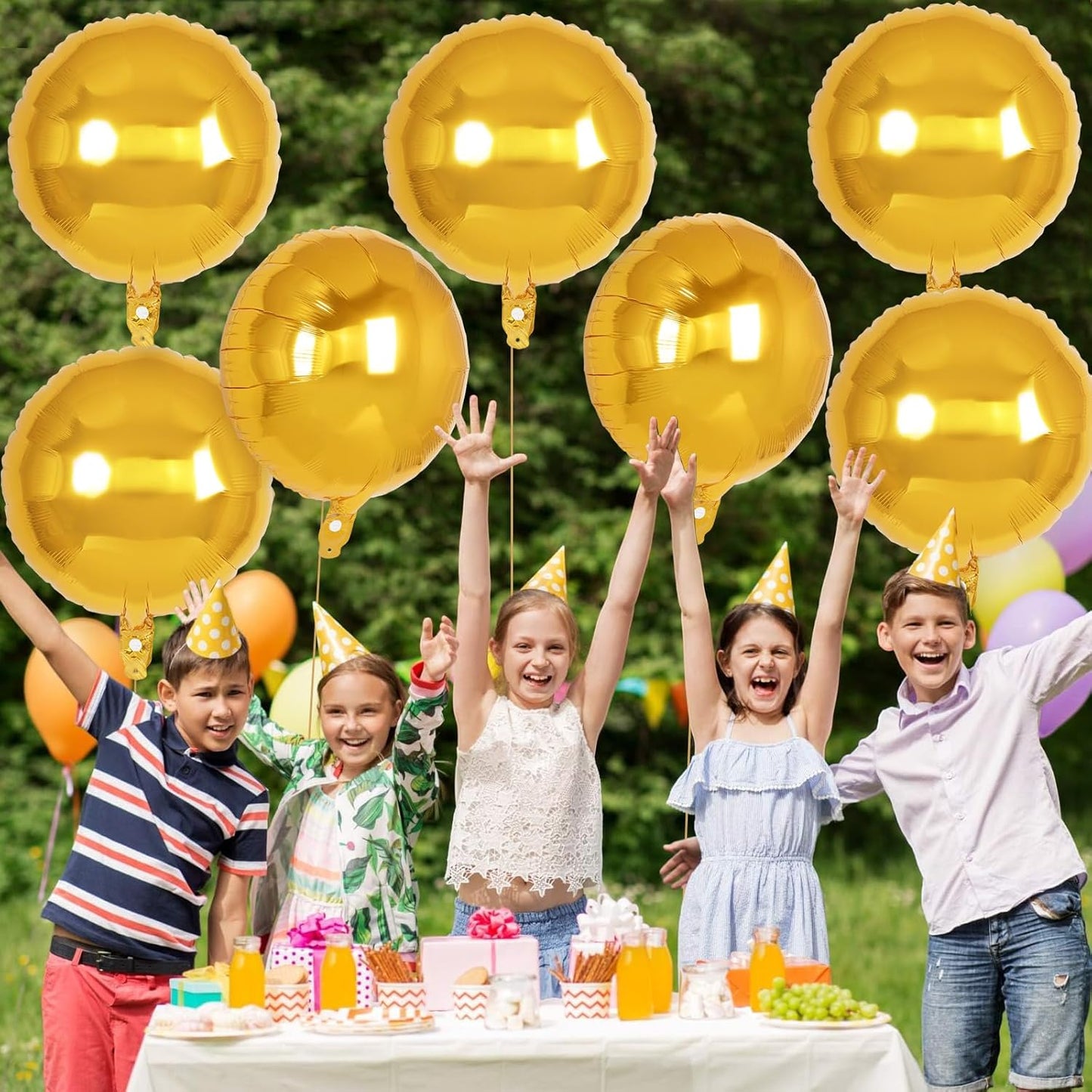 20 Pcs Black Round Shaped Balloons,18 Inch Round Foil Balloon,Giant Round Mylar Balloon Helium Balloons for Birthday Party Baby Shower Wedding Decorations (Black)