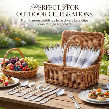 Liacere 100 Pack Silver Plastic Silverware-Pre Wrapped cutlery and Napkin-Pre Rolled Silverware Disposable 100 Forks, 100 Knives 100 Spoons, 100 Napkins Plastic Utensils＆Wedding