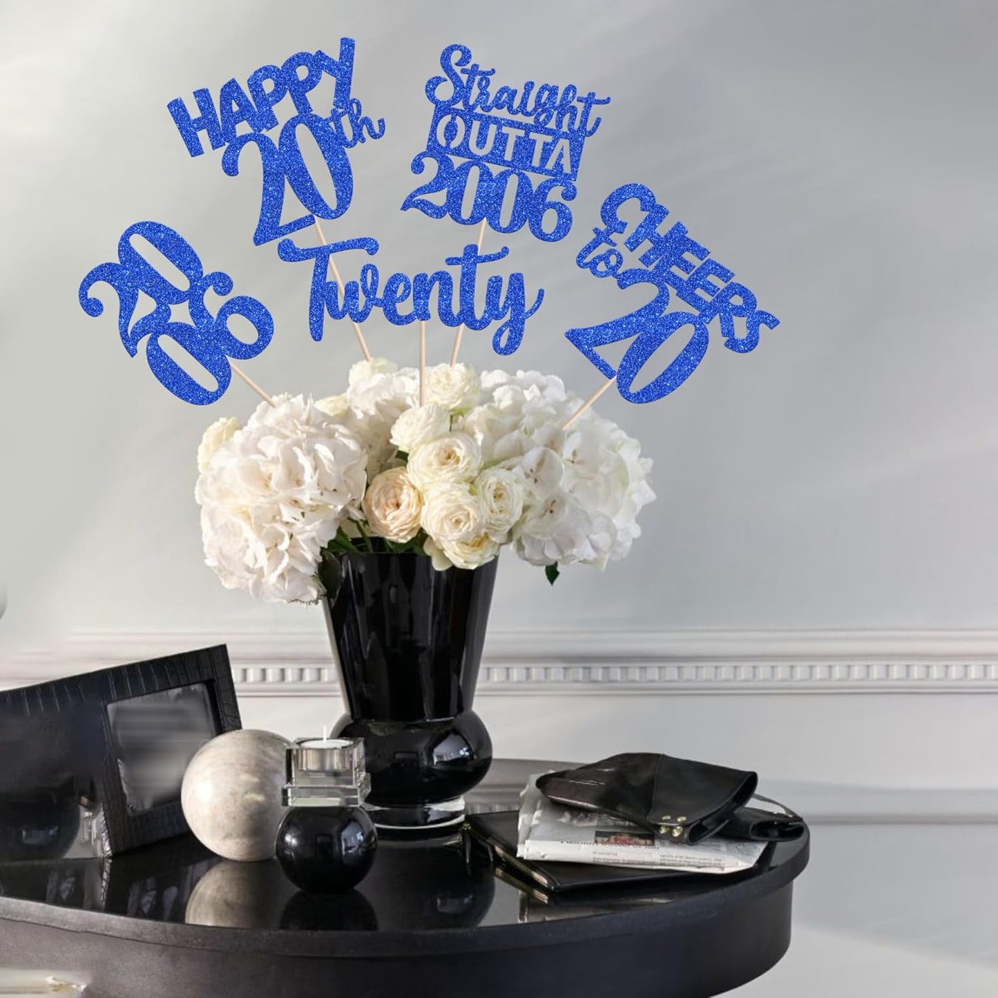 15 PCS 50th Birthday Centerpiece Sticks Fifty Happy 50th Straight Outta 1976 Table Flower Centerpieces Sticks Cheers to 50 Floral Decorations for 50th Birthday Party Centerpieces Supplies Black