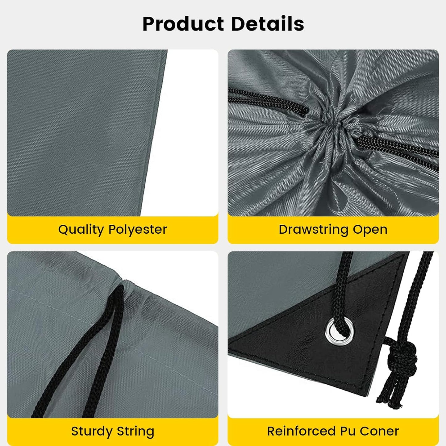 Vorspack 10 Pcs Drawstring Bags Bulk - Drawstring Backpack Draw String Back Bag for Gift, DIY, Party, Gym, Trip - 10 Colors