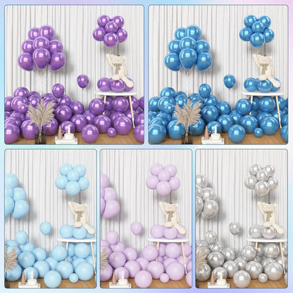 Amandir 153pcs Pink Purple Balloon Garland Arch Kit, Different Sizes 18 12 10 5 inch Pink Purple Red Latex Metallic Confetti Purple Balloons for Girl Women Birthday Bridal Baby Shower Party Decoration