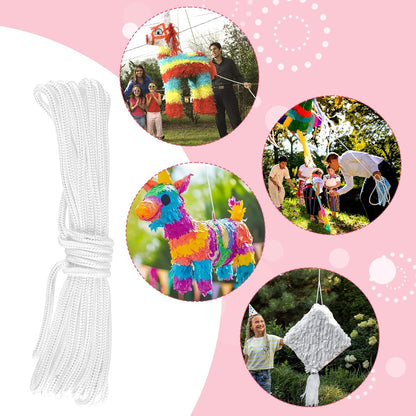 Rose Red Pinata Stick Kit with Blindfold, Rope and Confetti - Perfect for Kids Girls Birthday, Baby Shower, Carnivals Party Supplies