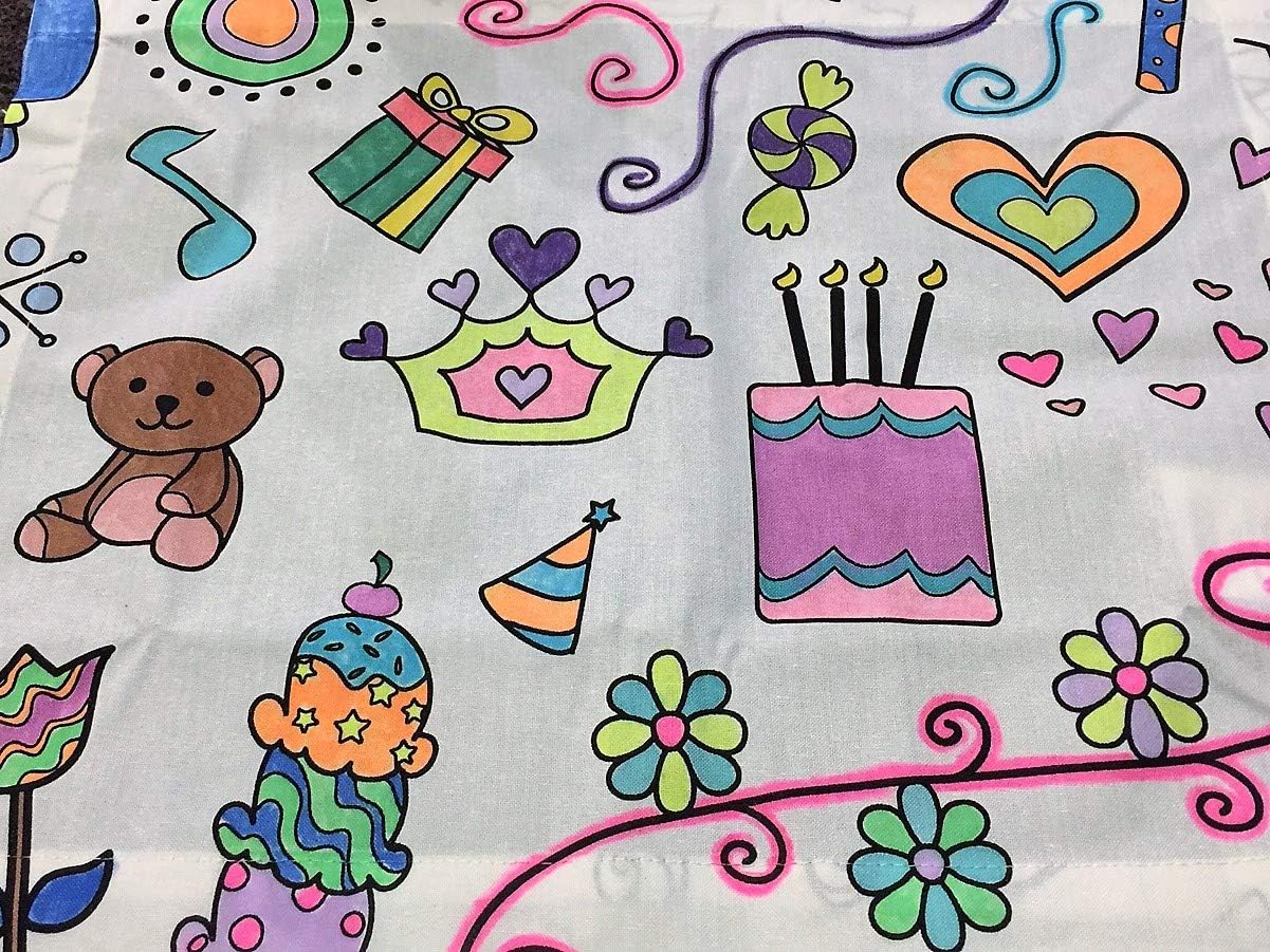 Animal Fun Design – Square Tablecloth 60”X60” – Interactive Coloring Tablecloth for Kids - Poly/Cotton Fabric – Washable and Reusable – DIY Activity for Children and Adults