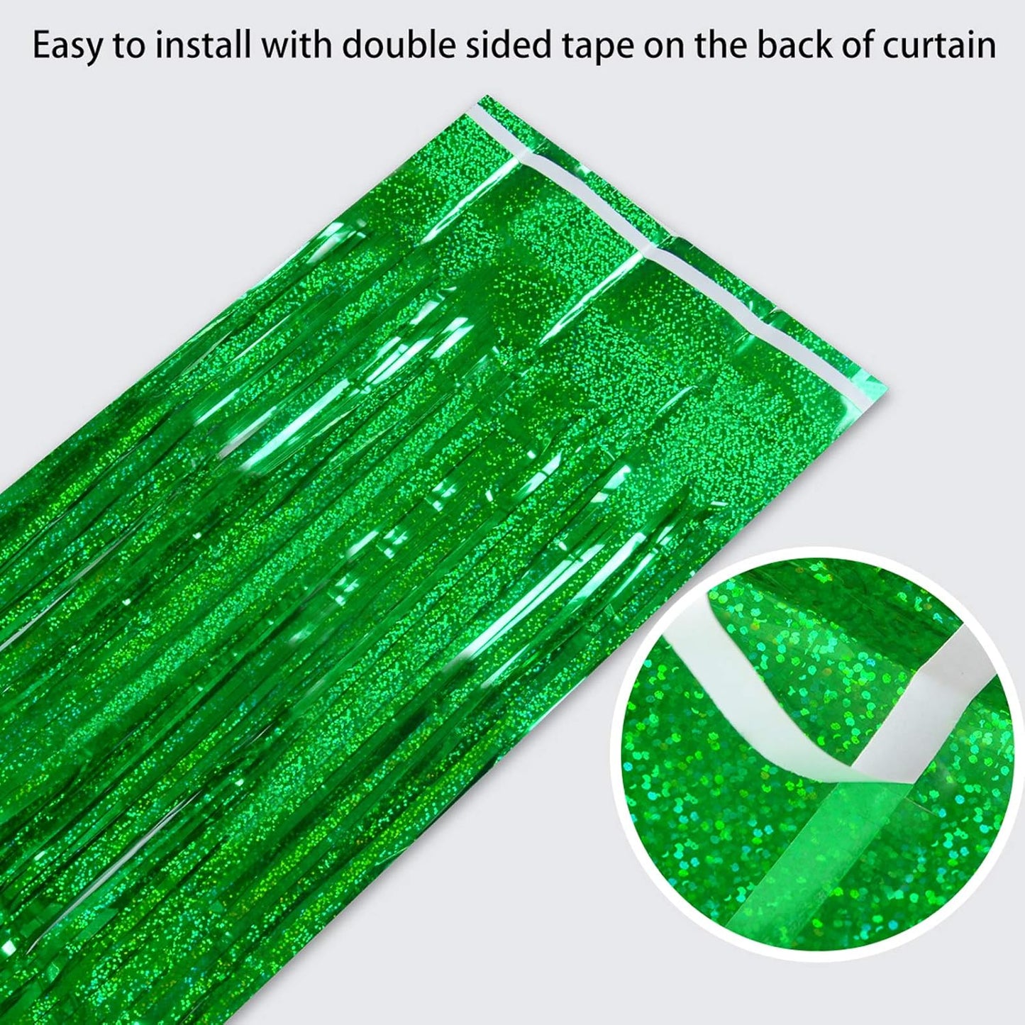 Melsan 2 Pack 3.2 ft x 8.2 ft Tinsel Foil Fringe Curtains Backdrop, Sparkle Metallic Foil Curtains for Party Photo Booth Props Decoration, Pinkish Purple