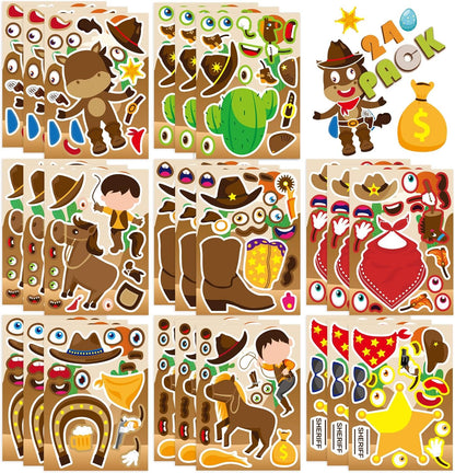 24 PCS Fairy Stickers for Kids, Make a Face Sticker with 8 Unique Designs Fairy, Frog, Mushroom, Make Your Own Stickers for Girls Birthday Party Favors, Goodie Bags, DIY Crafts