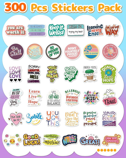 100 Pcs Cute Stickers for Kids, Waterproof Water Bottle Stickers, Vinyl Sticker Pack, Party Favors, Goodie Bag Stuffers, Treasure Box & Classroom Prizes for Elementary Students - No-Repeat