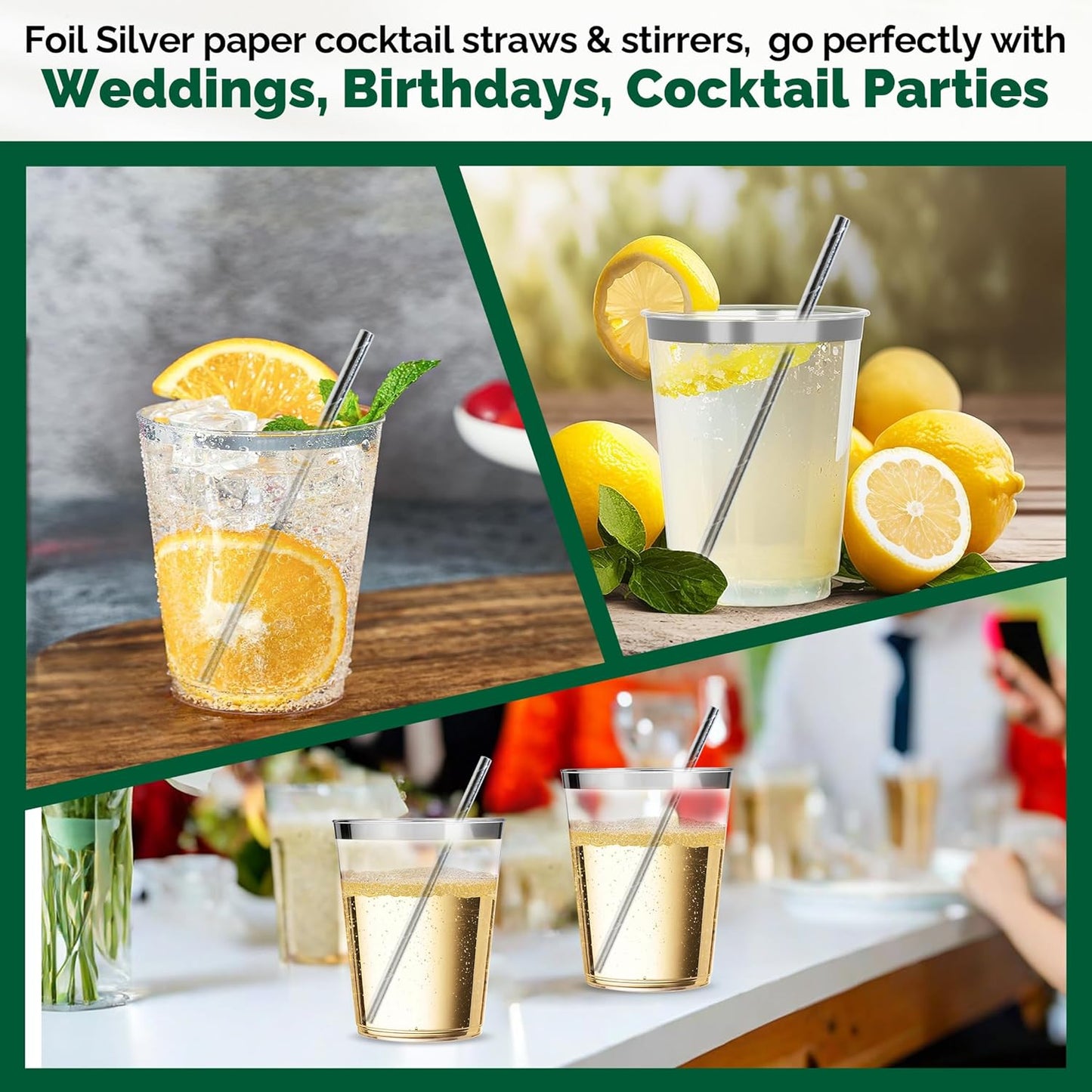 5.75 inch Orange Paper Cocktail Straws, Short Disposable Drinking Straws 500 Counts, Unwrapped - Compostable