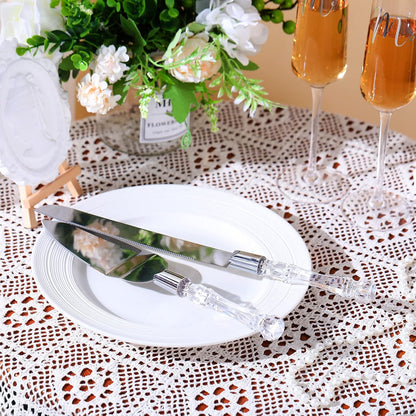 Boao 4 Pieces Wedding Toasting Flutes and Cake Server Set Wedding Reception Supplies Champagne Glasses Cake Knife Pie Server (Gold,Classic)