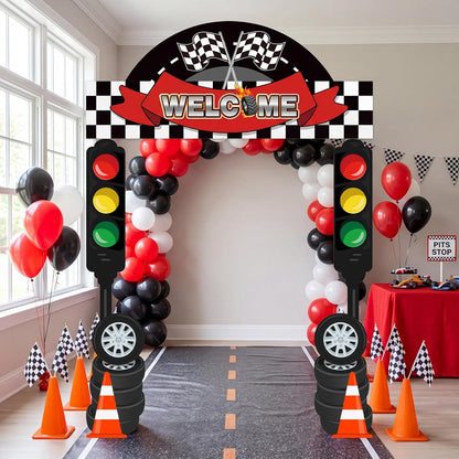 Peryiter 3 Pcs Camping Themed Party Decorations Banner Welcome Porch Sign with 1 Double Sided Tape for Summer Camp Birthday Hawaii Baby Shower Themed Party Activity Decor door (Forest Style)