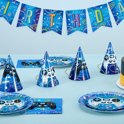 WERNNSAI Birthday Party Hats - 12 Pcs Birthday Party Supplies Cone Hat Headbands Colorful Paper Party Hats for Kids