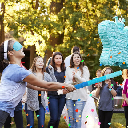 15.75 Inch Piñata Stick Kit Blue Unbreakable Pinata Stick with Blindfold Blind Rope Blind Stick Suitable for Girls Boys Adults Can Have Fun at Any Party