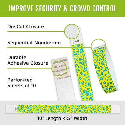 500 WristCo Swimming Pool Tyvek Wristbands for Events – Security Cuts & Tamper-Proof Design to Prevent Reuse – Premium-Grade Bracelets for Hospital & Medical ID, Party & VIP Identification
