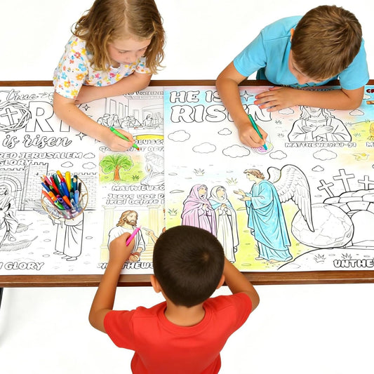 Mother's Day Coloring Posters for Kids - 2PCS 35" x 31" Giant Paper Coloring Banner/Table Cover, DIY Art Group Activities Gifts for Mom & Grandma (No Markers)