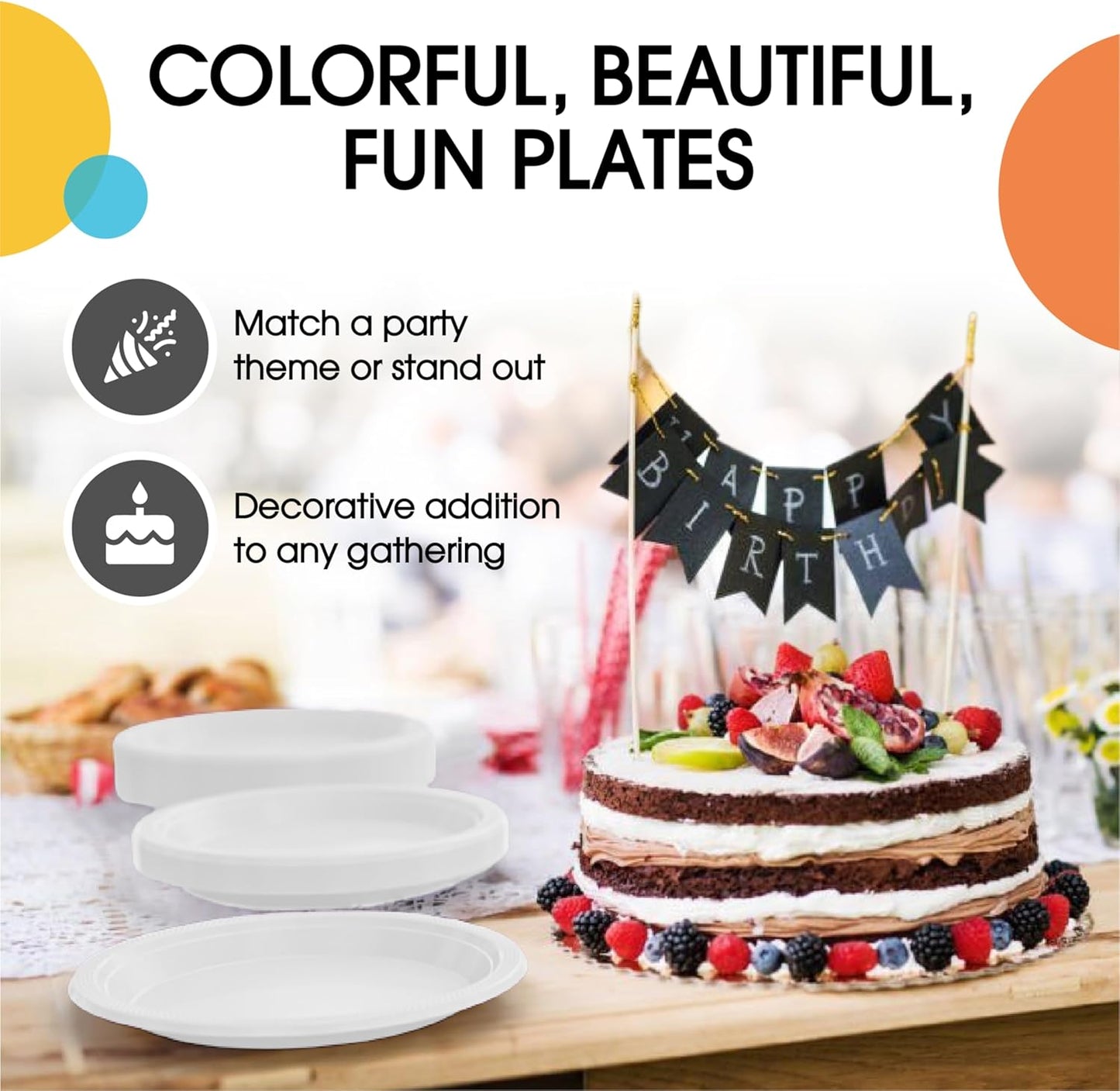 Exquisite Party Solids Red Plastic Plates For Party Supplies 10" Red Disposable Plates Heavy Duty 50 Pcs Plastic Dinnerware Sets Heavy Duty 350 GSM Disposable Dinnerware Set