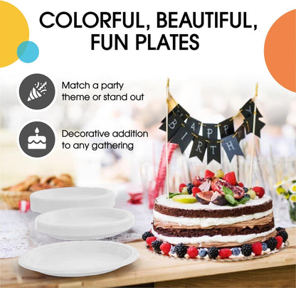 Exquisite Party Solids Red Plastic Plates For Party Supplies 10" Red Disposable Plates Heavy Duty 50 Pcs Plastic Dinnerware Sets Heavy Duty 350 GSM Disposable Dinnerware Set