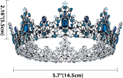 SWEETV Queen Crown for Women - Baroque Wedding Tiaras and Crowns,Jeweled Tiara Crown,Prom Birthday Halloween Hair Accessories