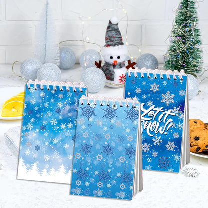 24 Pcs Christmas Snowflake Mini Pocket Notebooks 2.36 x 3.94 Inch Christmas Snowflake Small Notepads Winter Them Birthday Party Favors Gift for Office Teacher Classroom Rewards Supplies