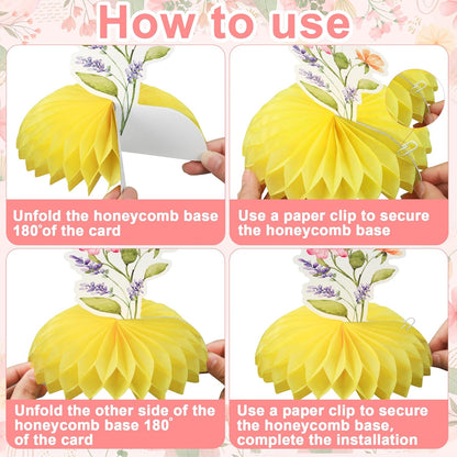 9 PCS Floral Honeycomb Centerpieces Spring Flower Theme Table Centerpiece 3D Wildflower Birthday Table Decorations for Spring Floral Theme Girls Baby Shower Wedding Birthday Party Decoration