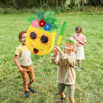 Hooqict Mexican Pinata with Blindfold and Bat Stick Party Pinata for Fiesta Carnival Cinco de Mayo Decorations Kids Adults Mexican Party Games Birthday Party Supplies