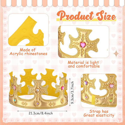 Yaomiao 66 Pieces Foam Princess Tiaras DIY Crowns Kids Party Favors Craft Crystal Diamond Sticker Girls Making Your Own Tiara (Gold)